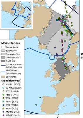 Marine Debris Floating in Arctic and Temperate Northeast Atlantic Waters